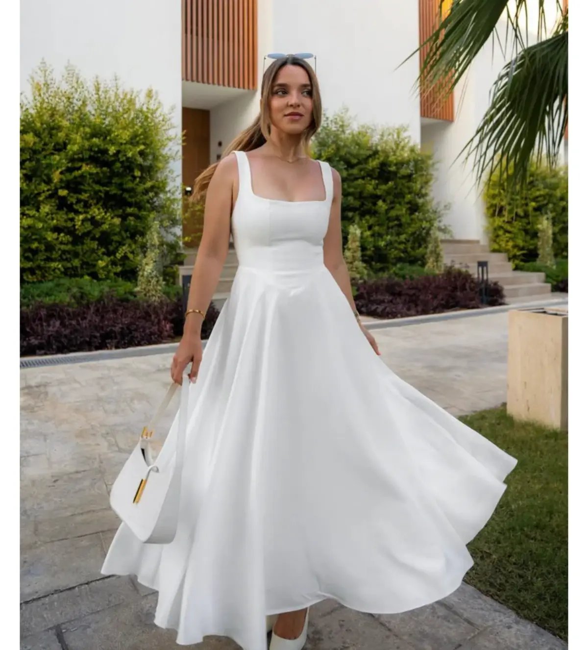 Odd Muse Ultimate Muse High Waist Square Neck Midi Dress White Size AU 10 photo 5