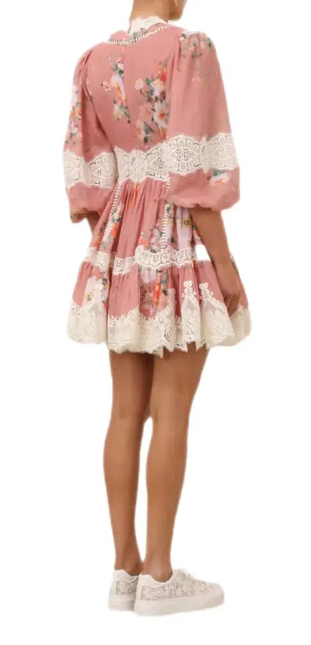 Zimmermann Everley Lace Trim Mini Dress Size 1 photo 2