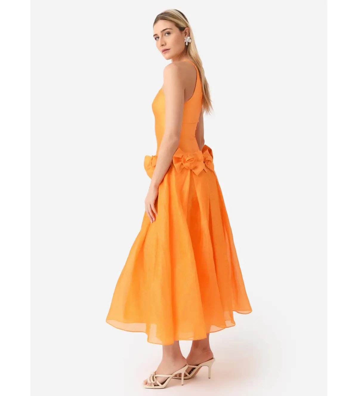 Alemais Macie One Shoulder Rosette Dress Saffron Size 10 photo 2