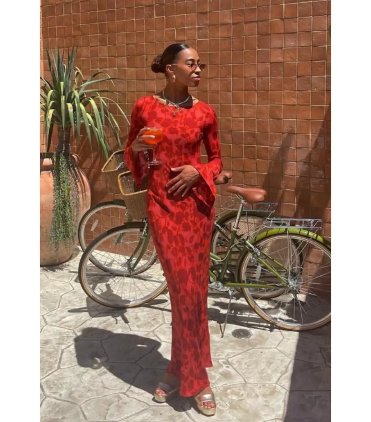 Realisation Par Gia Maxi Dress Red Print Size AU 10 photo 4