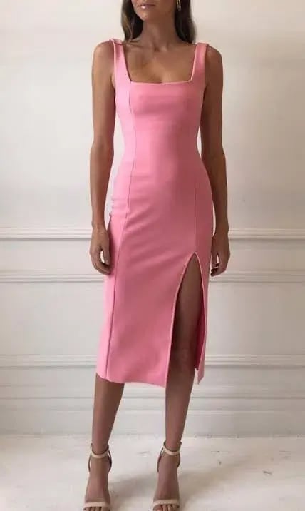 Bec & Bridge Hibiscus Islands Midi Dress Pink Size 8 photo 3