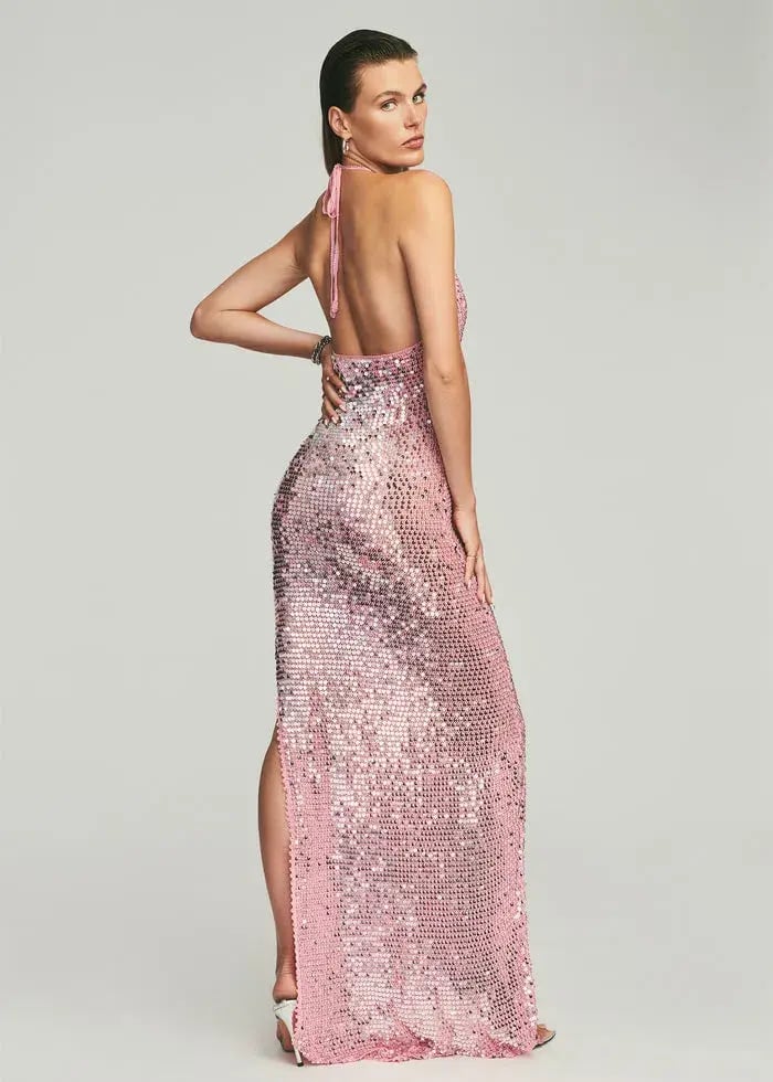 Retrofete Isabel Sequin Crochet Dress Pink Size XS/S / AU 6 photo 2