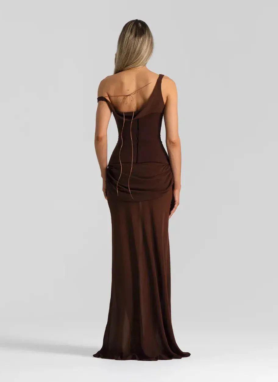Natalie Rolt Cadence Maxi Gown Brown Size 8 photo 4