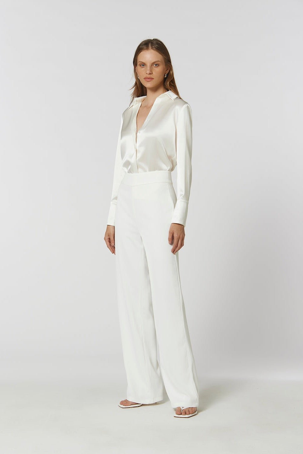 KIANNA SHIM FLARE PANT - IVORY photo 2