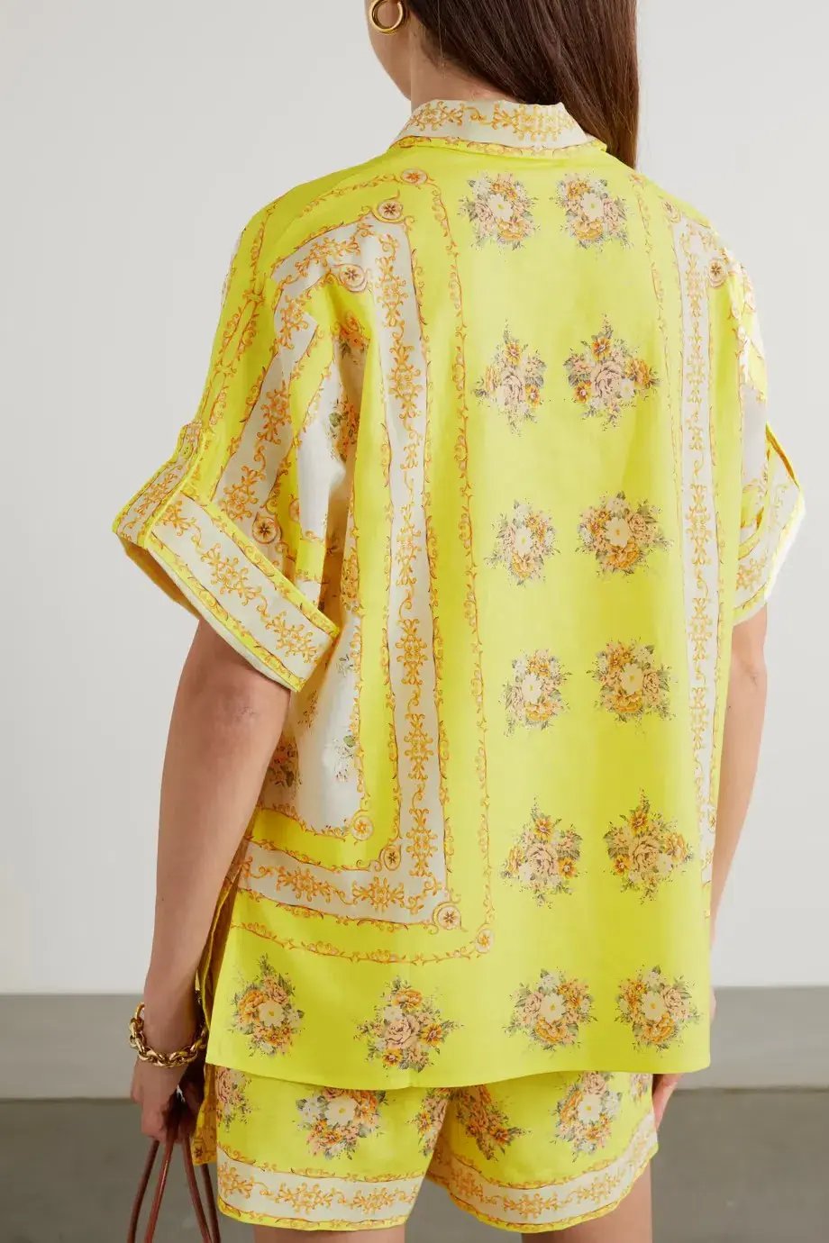 Alemais Catalina Short and Shirt Set Yellow Print Size 12 photo 2