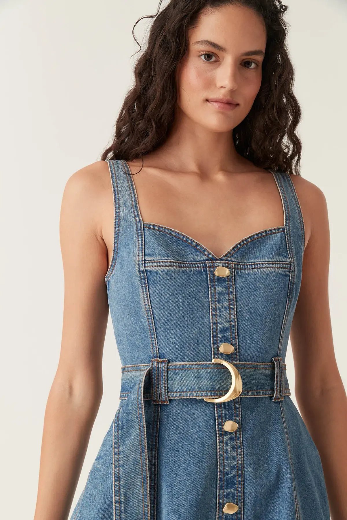 Aje Clay Denim Midi Dress 90's Wash Size AU 14 photo 2