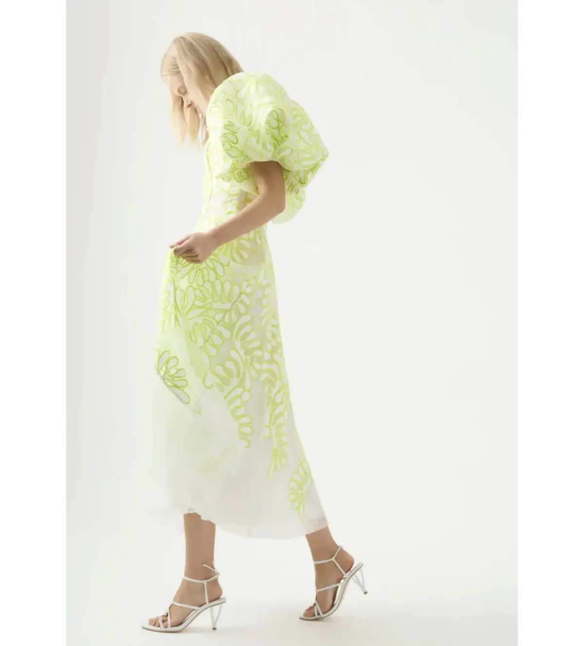Aje Botanical Applique Midi Dress Print Size 8 photo 2