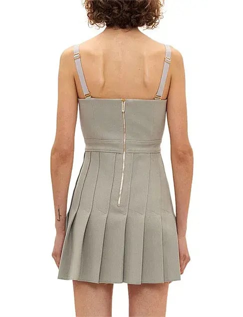Dion Lee Column Pleated Mini Dress Green Size 8 photo 5