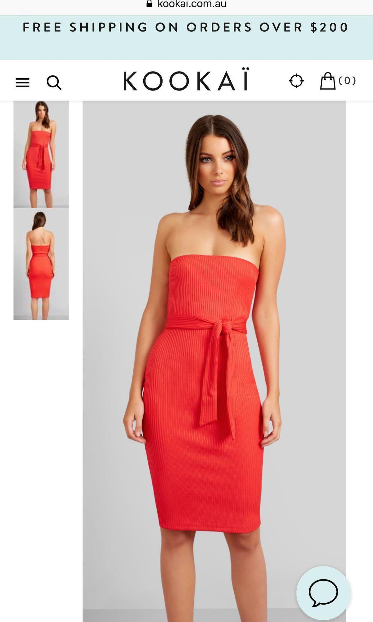 Kookai Octavia Dress Red Size 1 photo 3