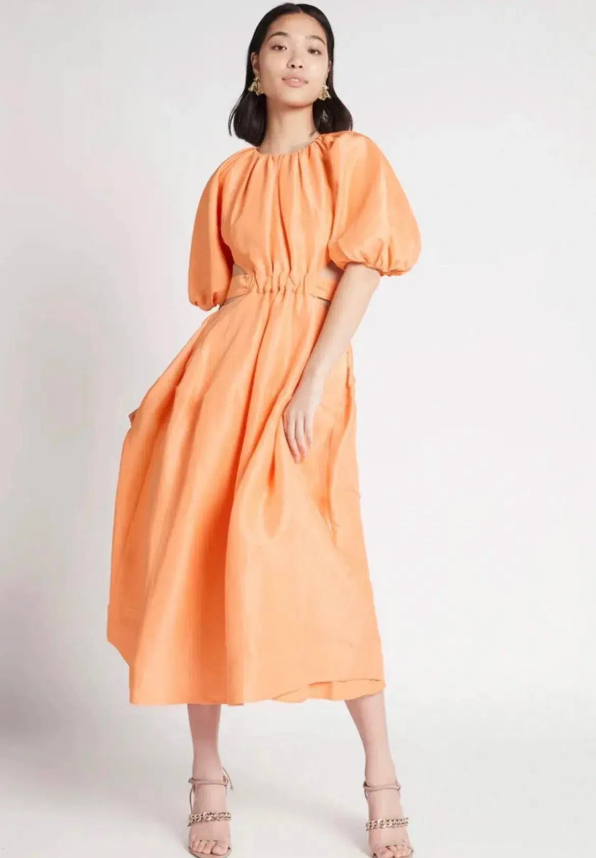 Aje Mimosa Cutout Midi Dress In Mandarin Size 12 photo 3