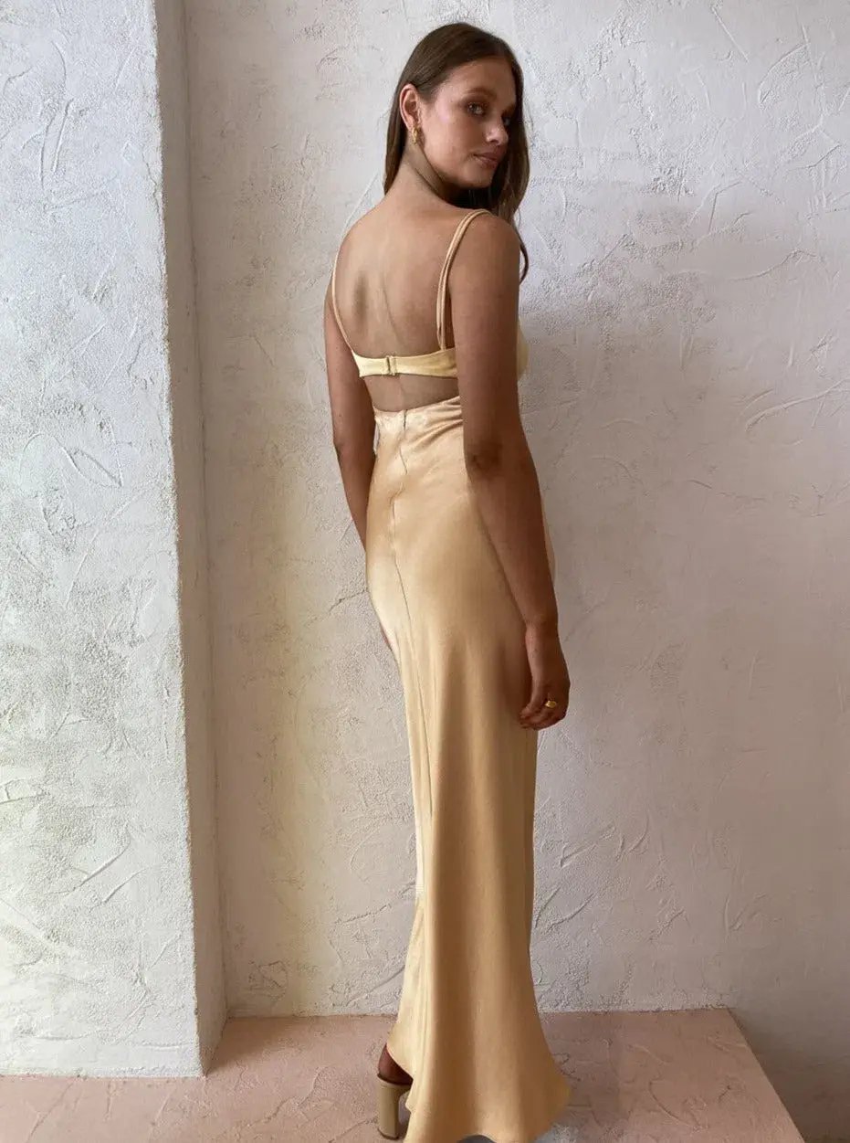 Bec & Bridge Carrie Maxi Dress in Yellow Gold Size 16 / 2XL photo 2