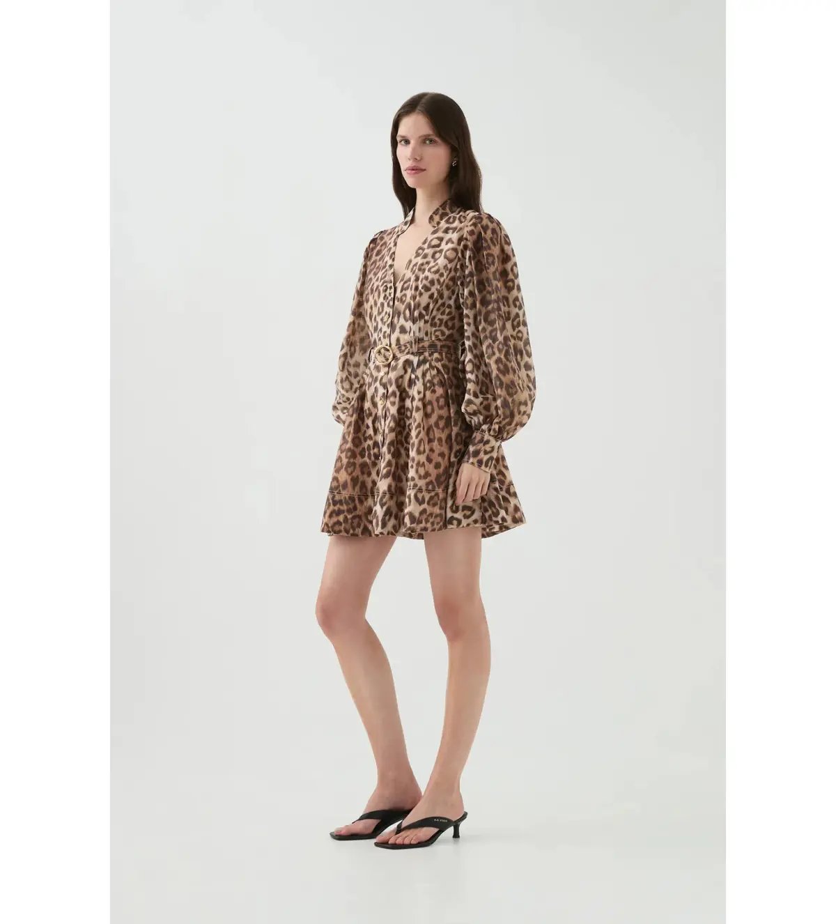 Aje Colette Mini Dress Leopard Size 10 photo 3