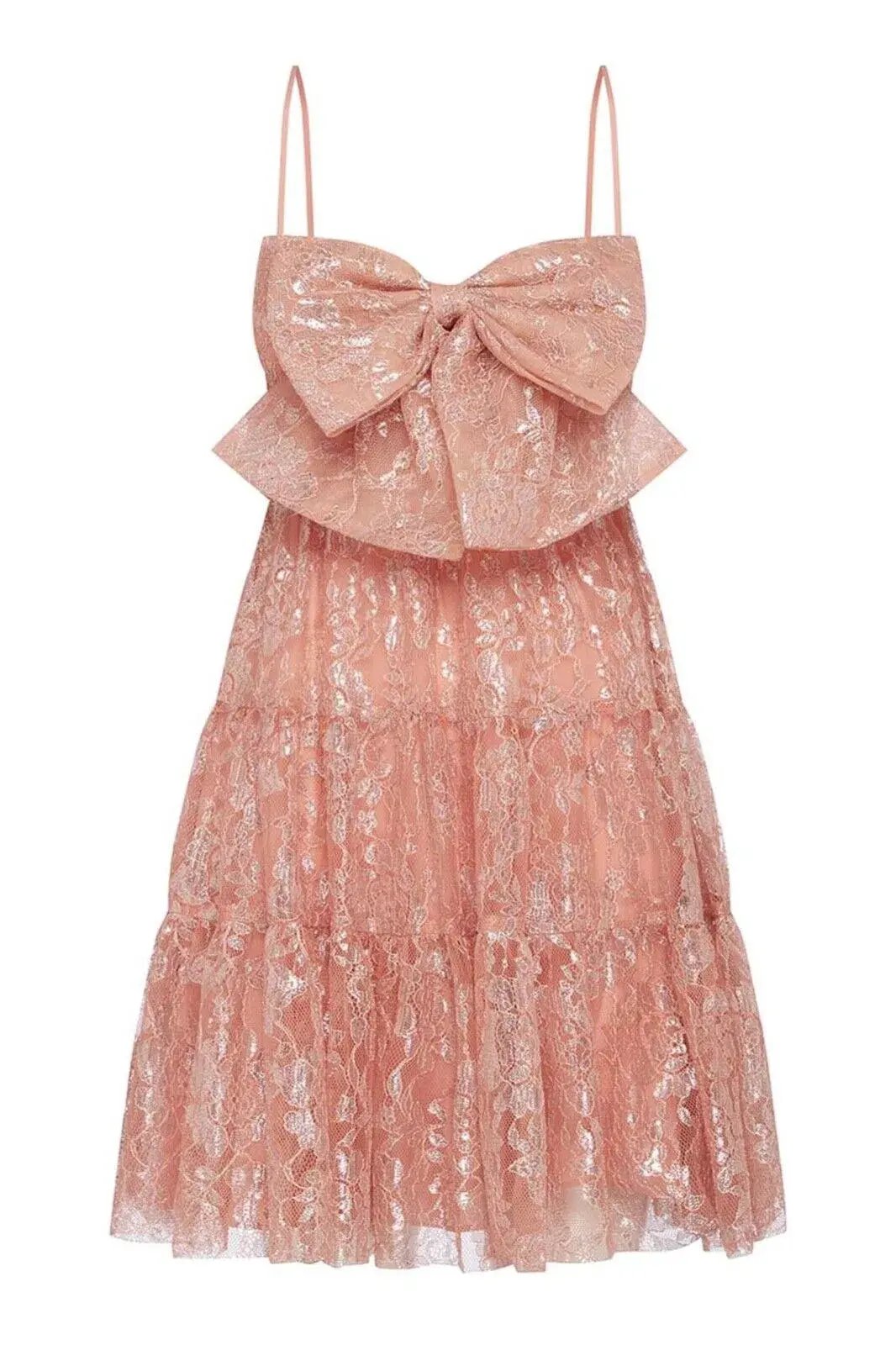 Alice McCall Slow Drives Bow Mini Dress Blush Size 12 photo 4