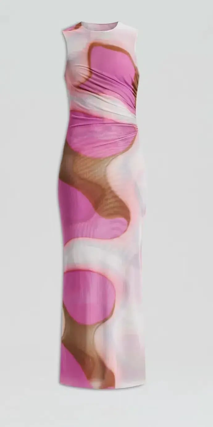 Scanlan Theodore Italian Watercolour Dress Pink Tan Size AU 6 photo 4