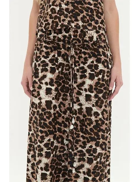 Aje Dessie Belted Relaxed Pant Animal Print Size 12 photo 3