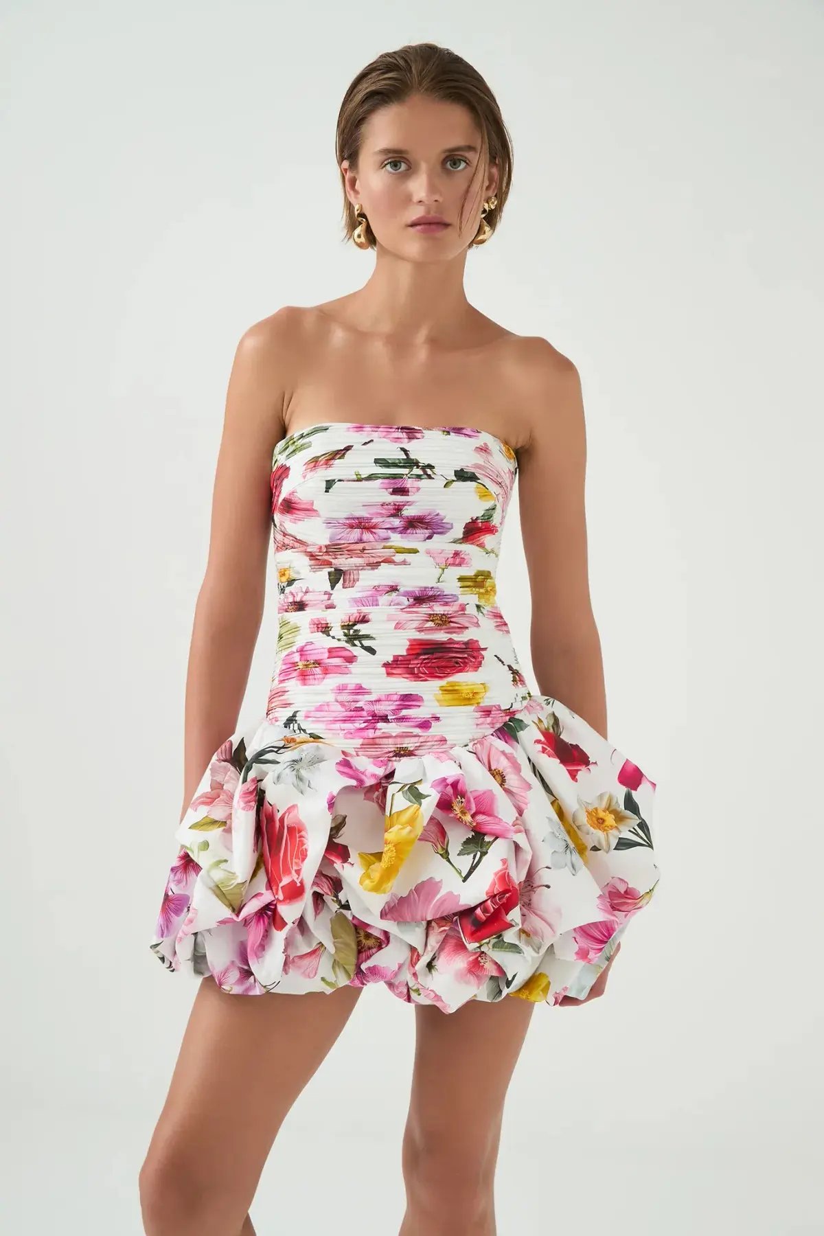 AJE Violette Bubble Hem Mini Dress Floral Size AU 8 photo 3