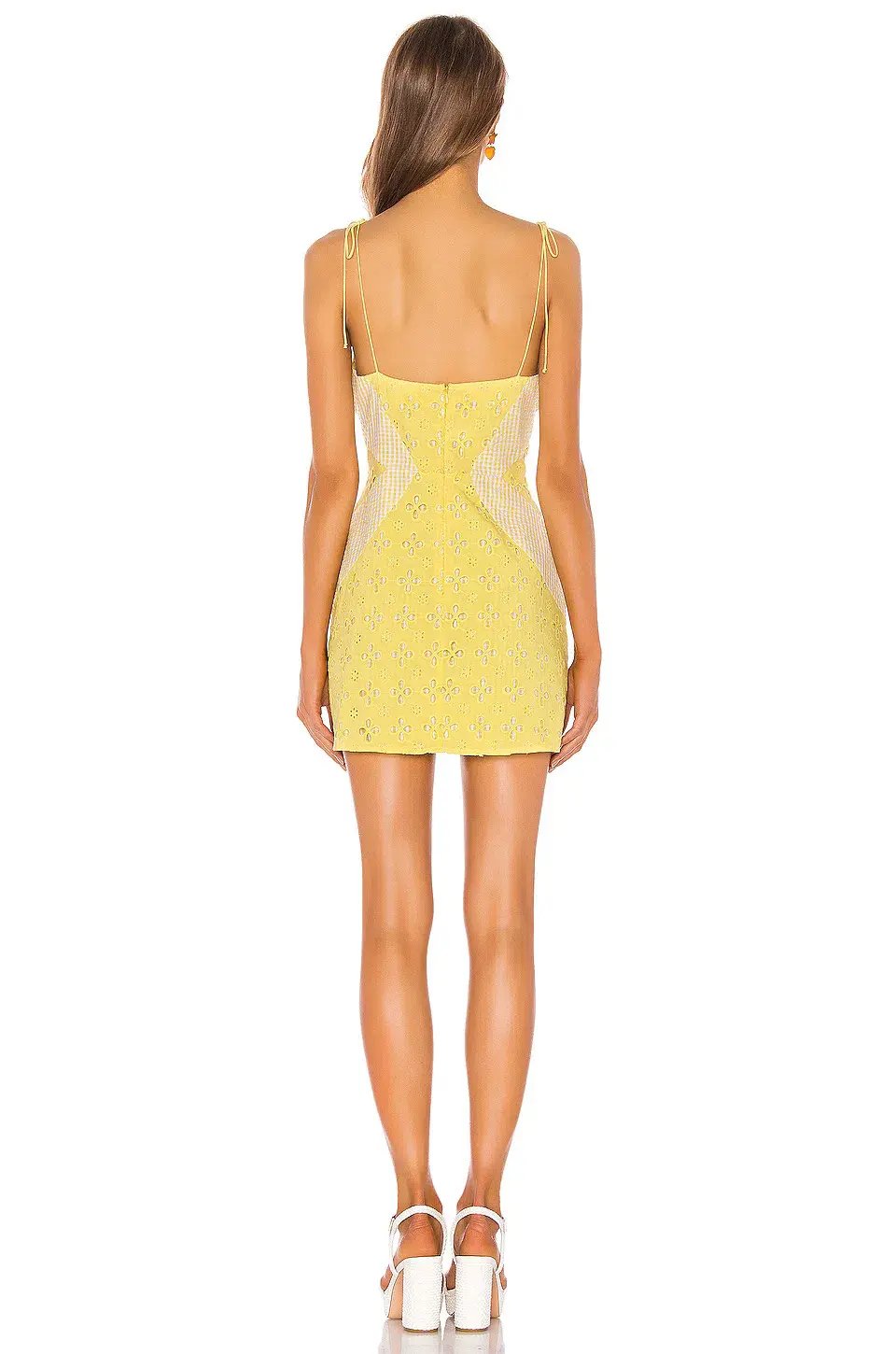 For Love and Lemons Picnic Mini Dress Sunshine Yellow Size 6 photo 2