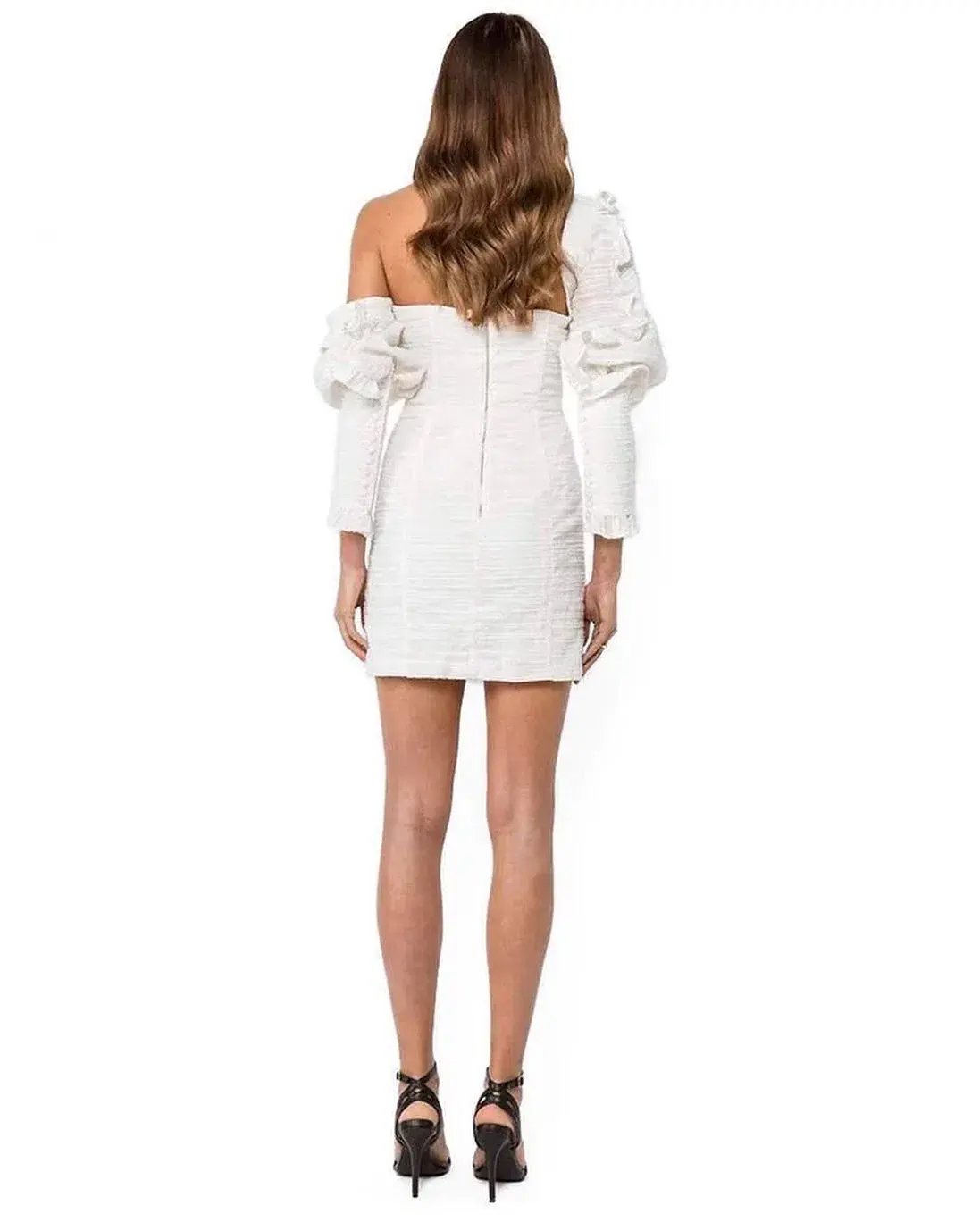 Asilio Asymmetric Mini Dress White Size 8 photo 3