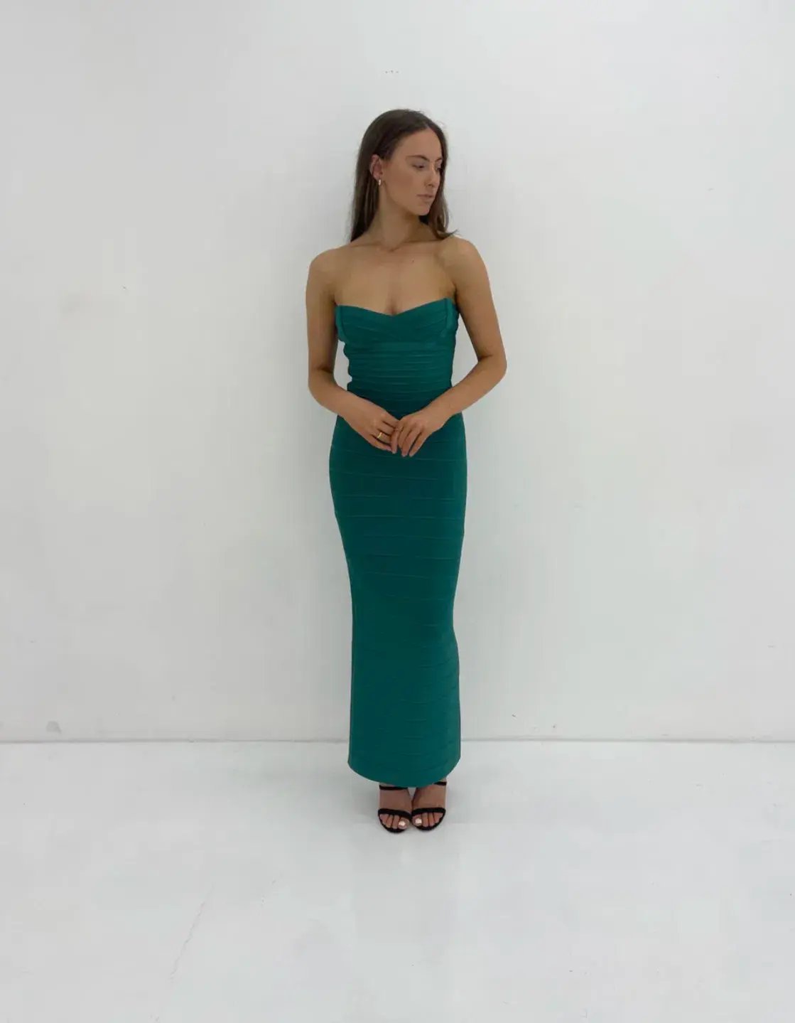 Herve Leger Strapless Gown Jade Size S / AU 8 photo 4
