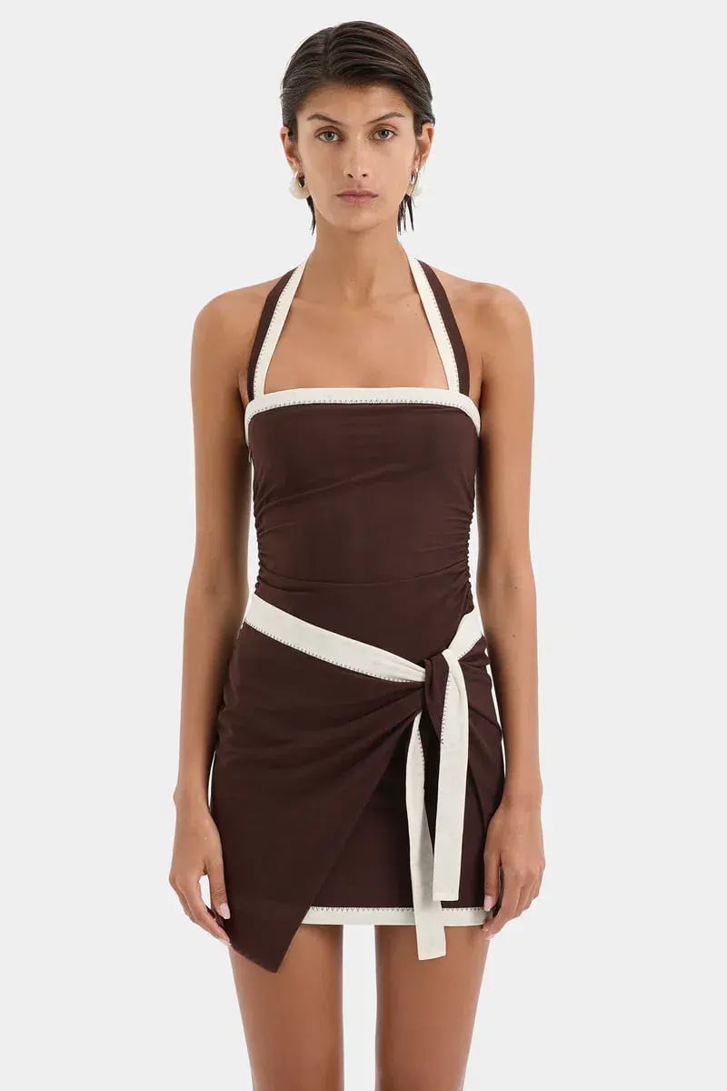 Sir the Label Jacques Mini Dress Chocolate  Size 10 photo 4