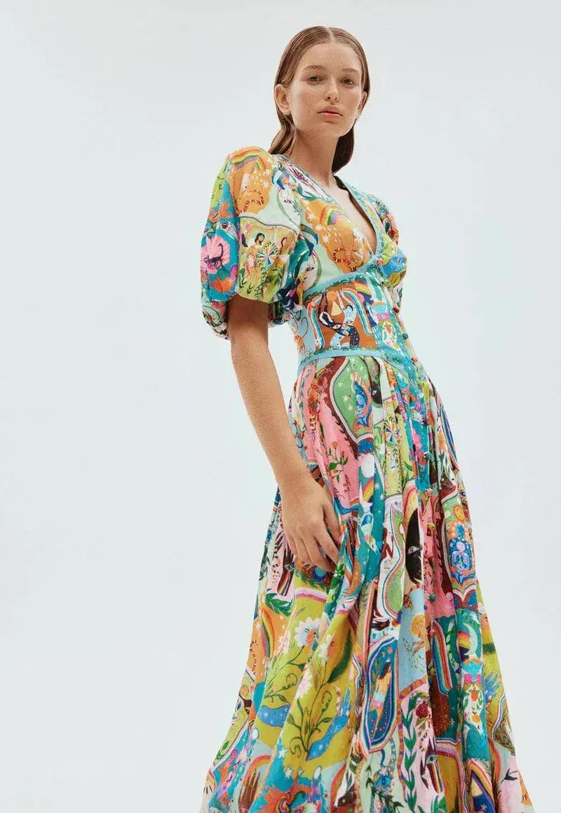 Alemais Evergreen Midi Dress Multi Size 8 photo 2