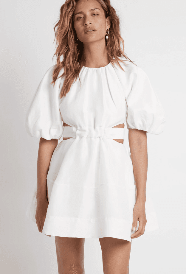 Aje Psychedelia Cut Out Mini Dress White  Size 10 photo 3