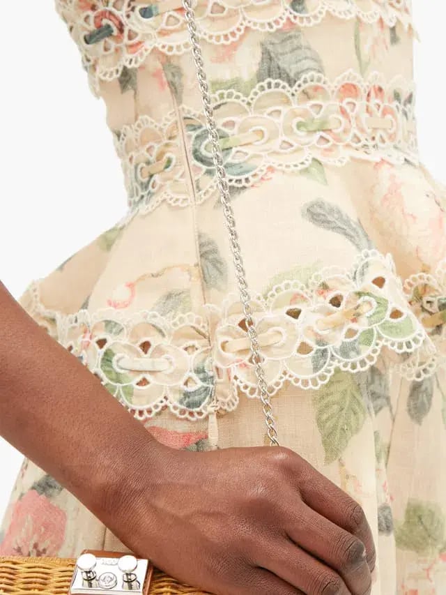 Zimmermann Kirra Floral Set Top and Shorts Beige Size 1 / AU 8 photo 4
