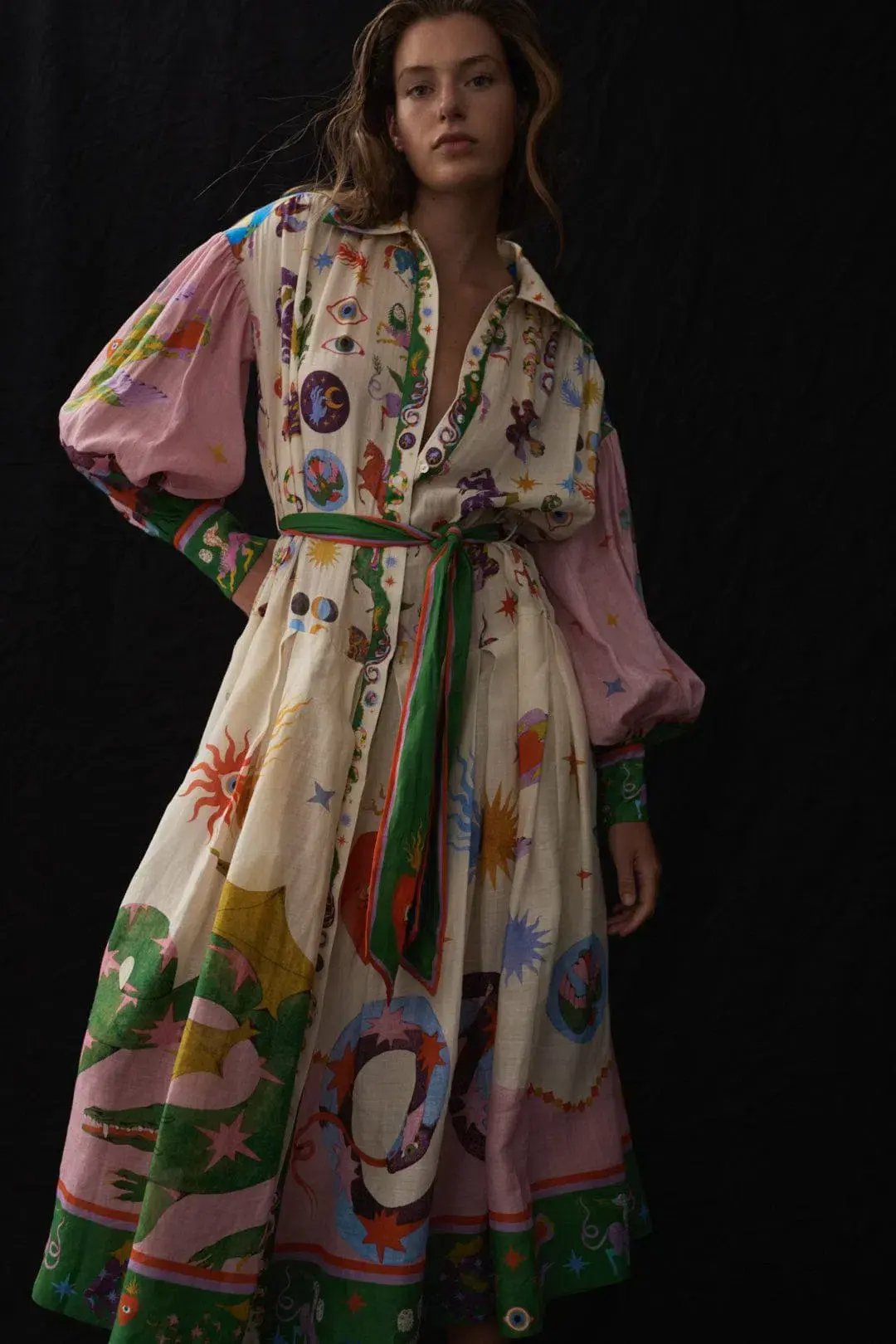 Alemais Seeker Shirtdress Midi Dress Multi Size 14 photo 2