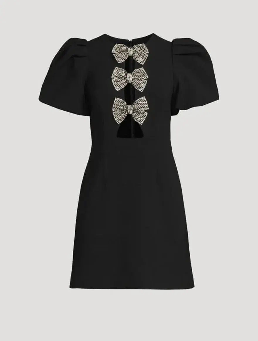 Rebecca Vallance Julianna Puff Sleeve Mini Dress Black Size 8 photo 3