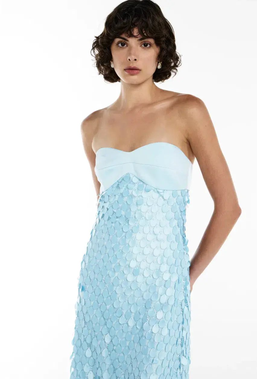 Manning Cartell Supreme Extreme Balconette Midi Dress Aqua Spritz Blue Size 8 photo 4