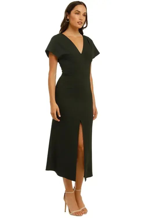 Ginger and Smart Amplitude V Neck Dress Dark Kelp Green Size 8 photo 2