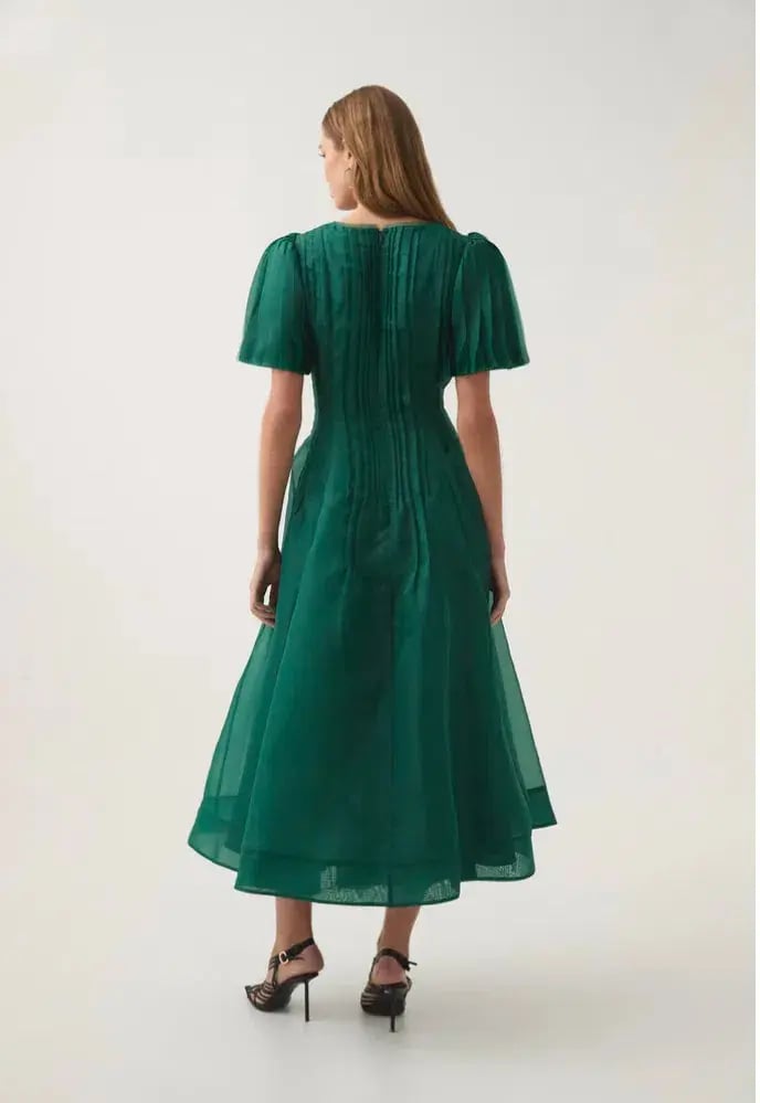 Aje Nova Pleated Midi Dress Size 8 photo 4