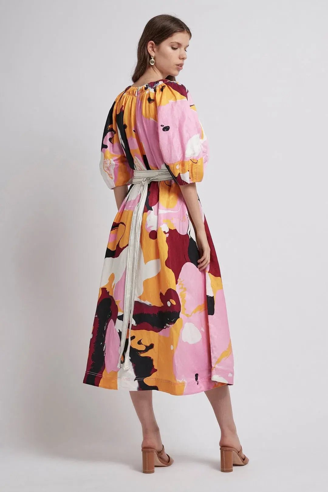 Aje Psychedelia Smock Dress Midi Dress Print Size 6 photo 4
