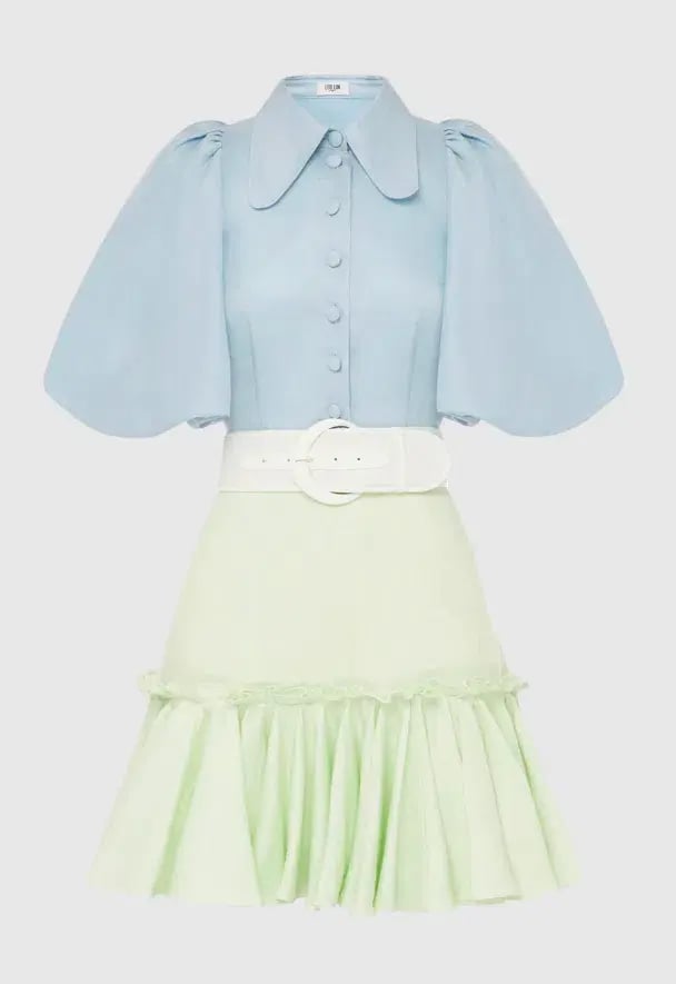 Leo Lin Cambridge Mini Dress Air Multi-colored Size AU 10 photo 3