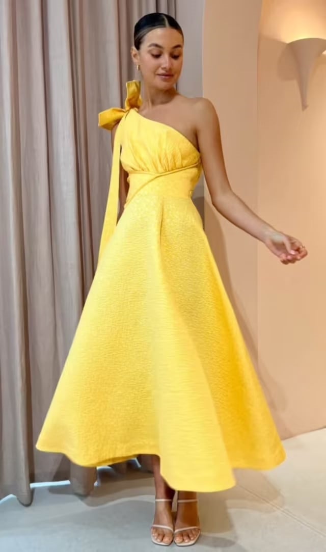 Rachel Gilbert Emiliano Midi Dress in Lemondrop photo 2