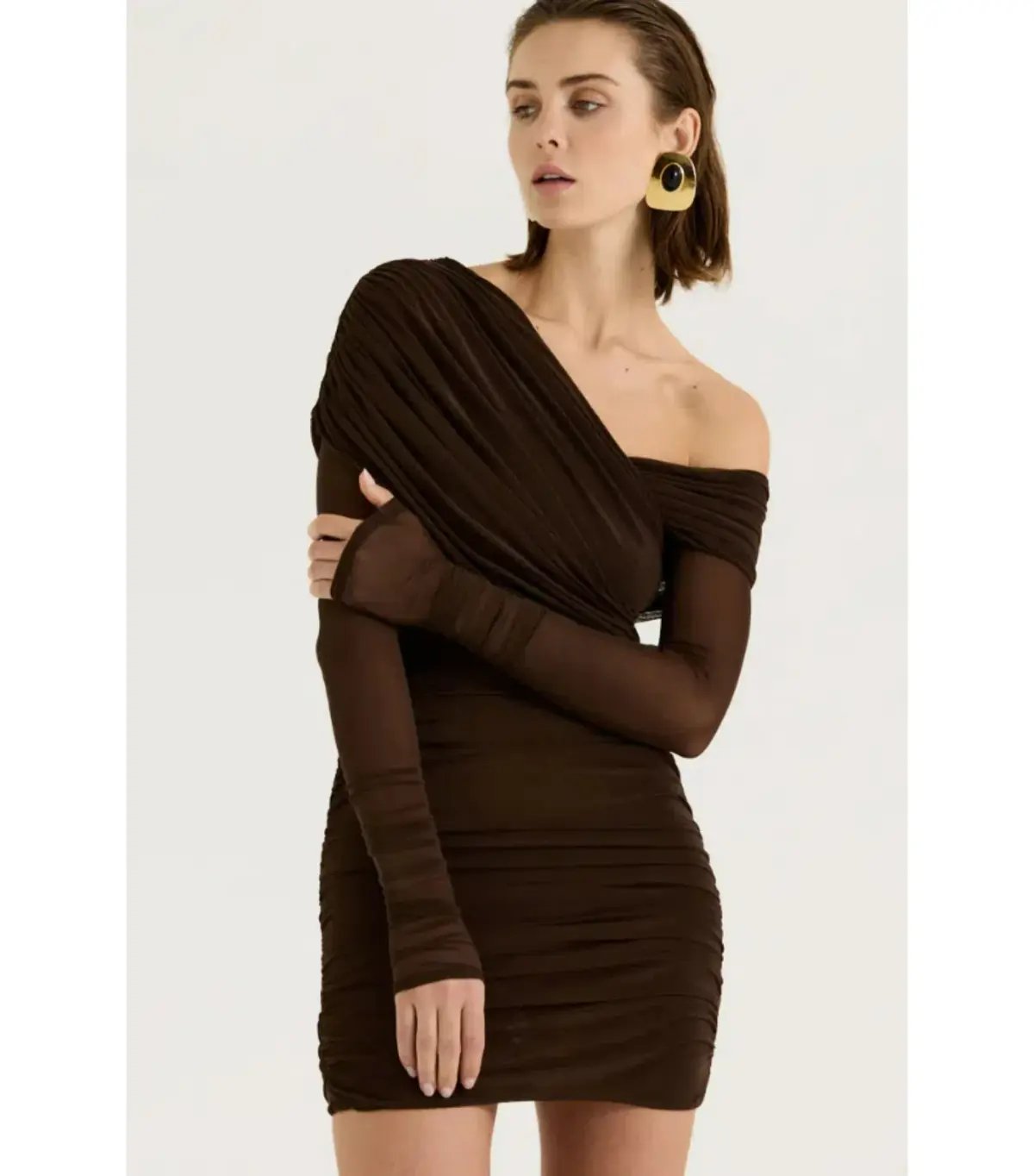 Henne Paris Mini Dress Brown Size AU 10 photo 6
