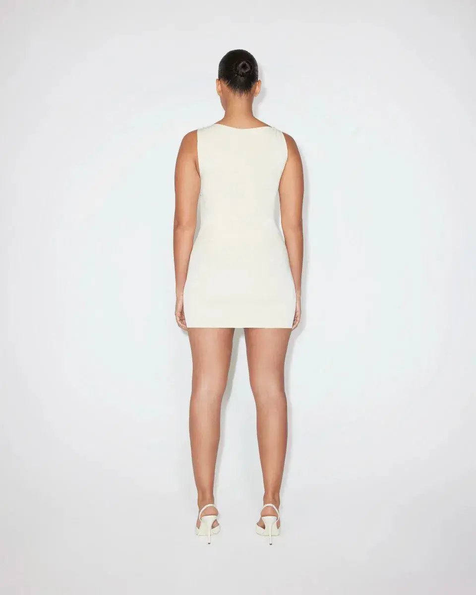Khy Sueded Knotted Mini Dress Cream Size 6 photo 3