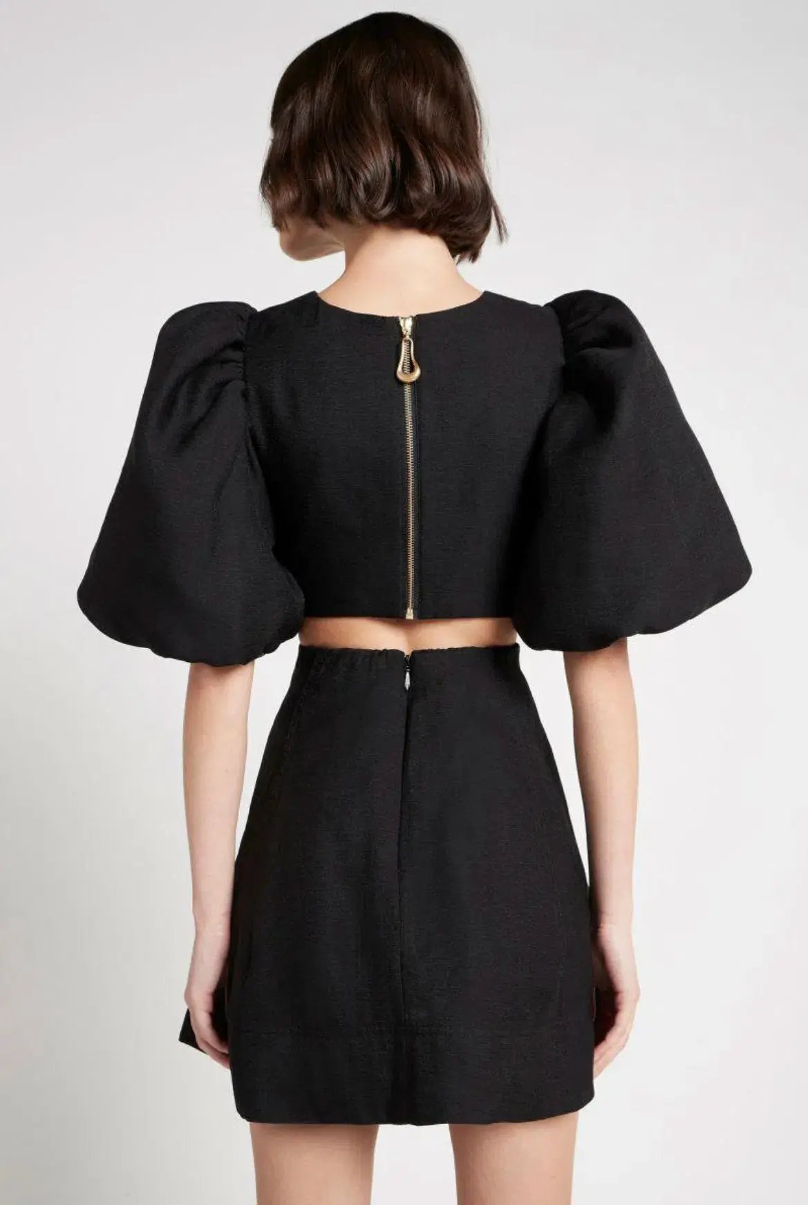 Aje Bouquet Puff Sleeve Mini Dress Black Size 12 / L photo 2
