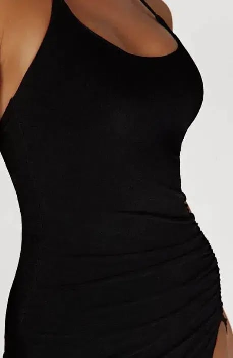 Meshki Allison Jersey Ruched Split Dress Black Size XS / Au 6 photo 4