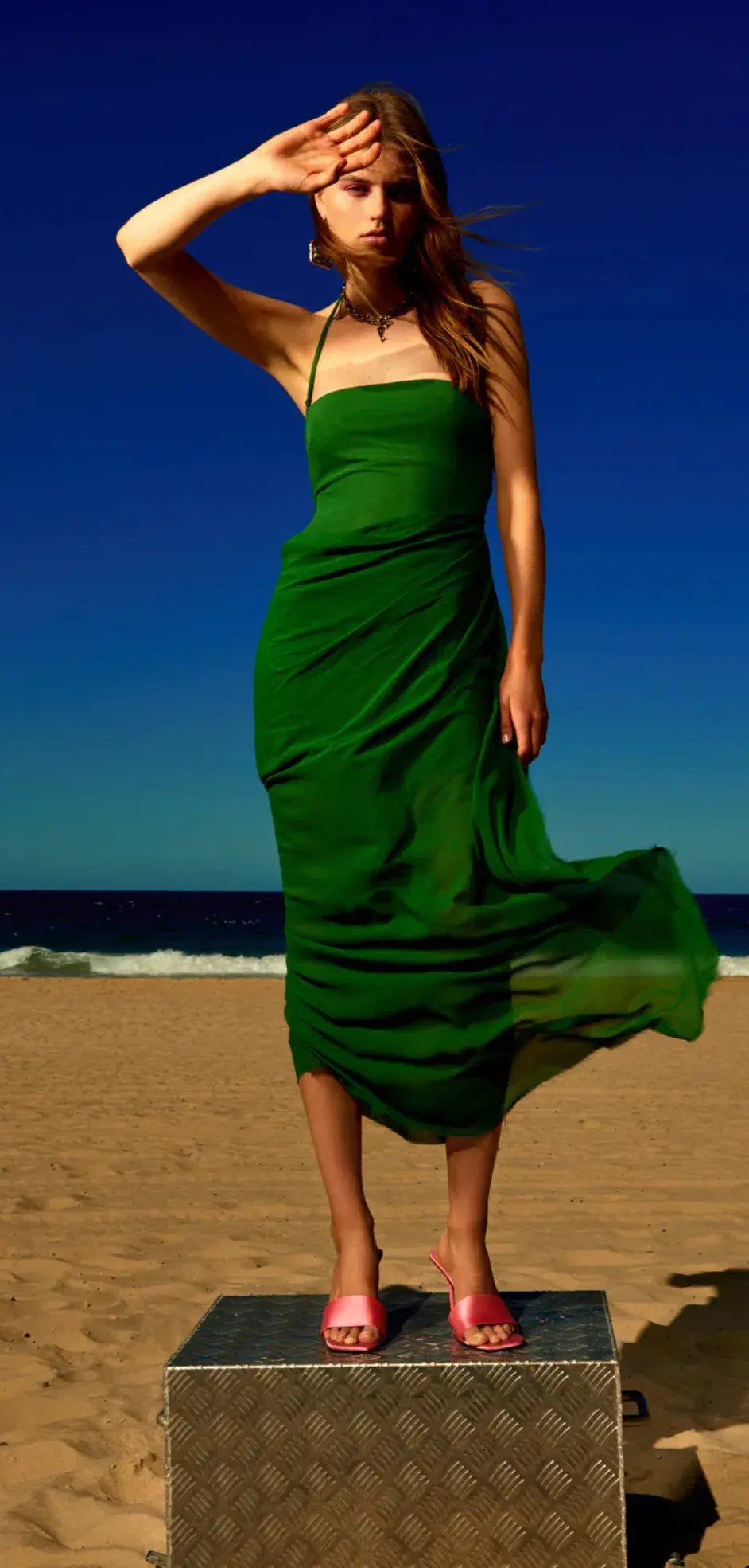 Bec & Bridge Aida Draped Maxi Dress Pine Green Size 8 photo 5