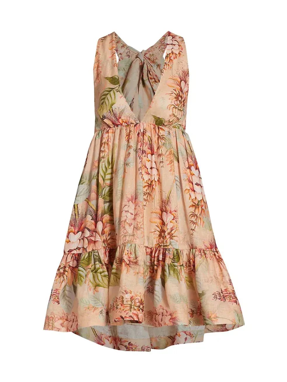 Zimmermann Candescent Plunge Neck Mini Dress Floral Size 2 /Au 12 photo 4