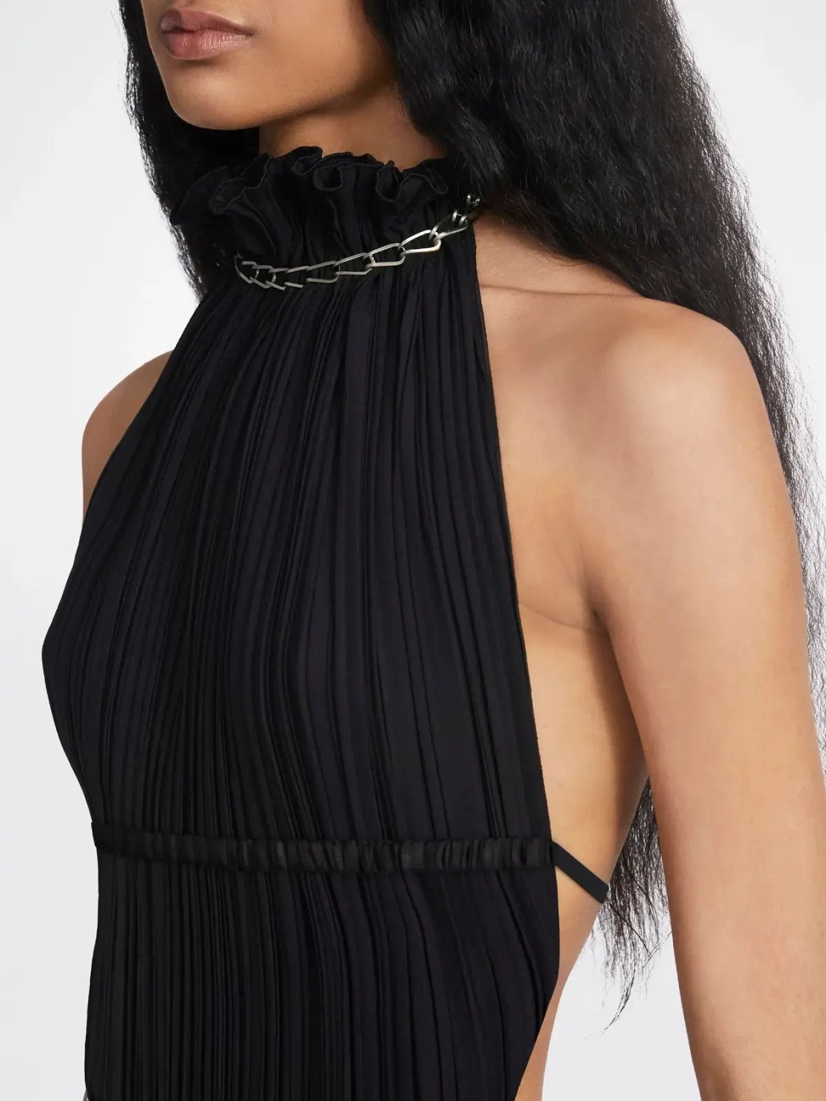 Dion Lee Chain Pleat Halter Dress Black Size 6 photo 3