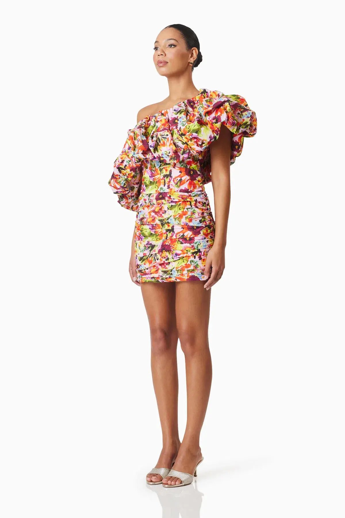 Elliatt Elira Printed Mini Dress in Floral Multi Size 10 photo 2