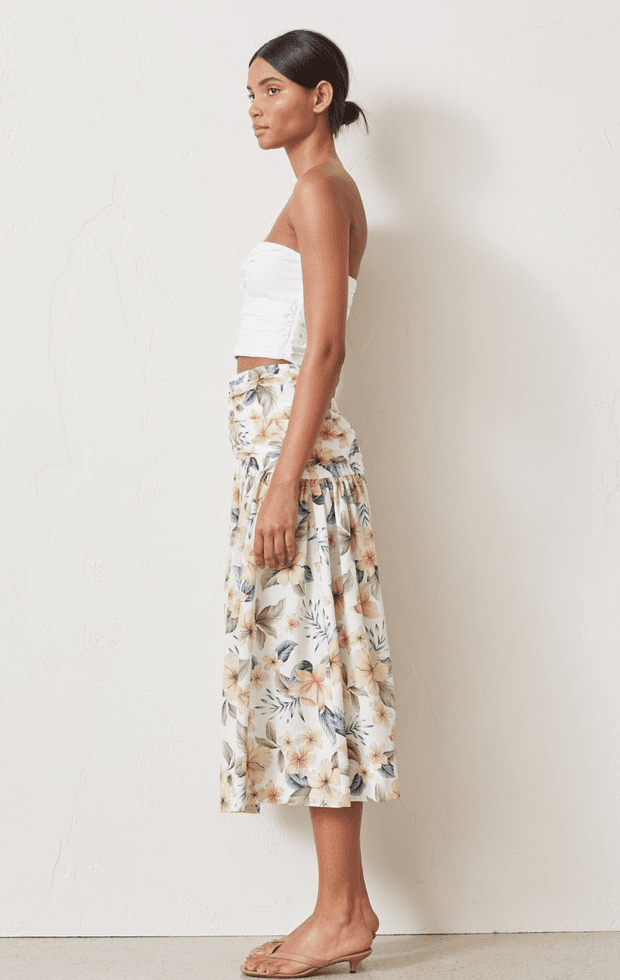 Bec & Bridge Fleurette Midi Skirt Print Size 6 photo 3