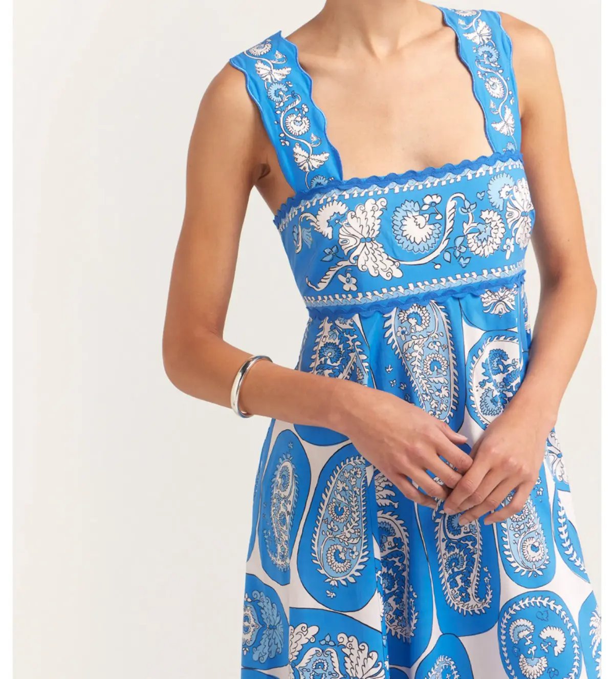 Alemais Dianna Summer Dress Paisley Blue/White Print Size AU 12 photo 5