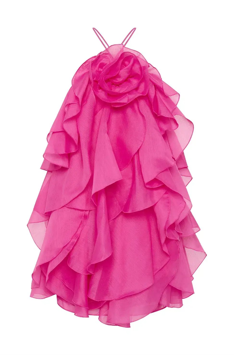 Aje Pandorea Layered Mini Dress Fuchsia Rose Size 14 photo 4