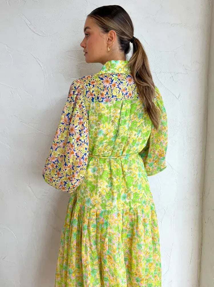 Alemais Daisy Patchwork Shirtdress In Multi Size AU 8 photo 6