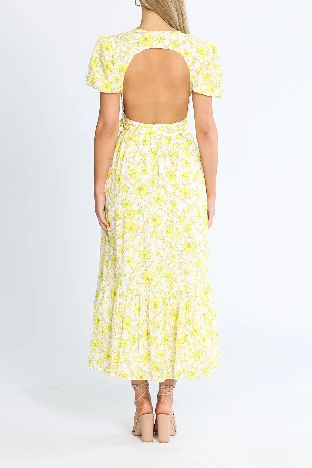 Talulah Jasmine Midi Dress in Yellow Size 6 photo 3