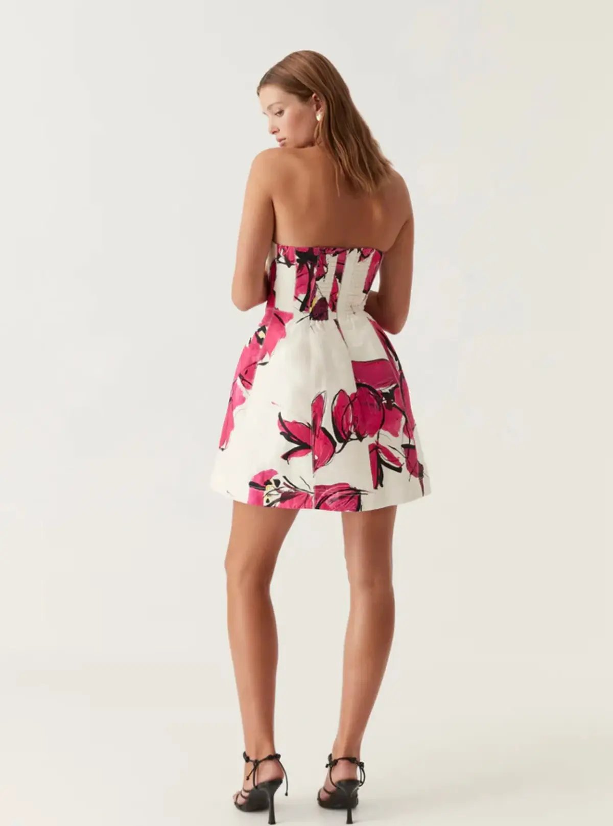 Aje Strapless Baret Dress Floral Size 6 photo 3