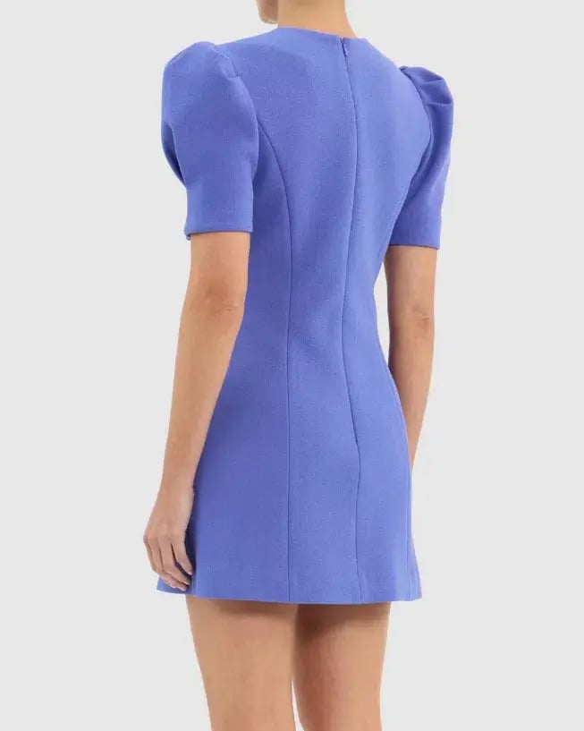 Rebecca Vallance Violetta Short Sleeve Mini Dress Periwinkle Blue Size AU 10 photo 2